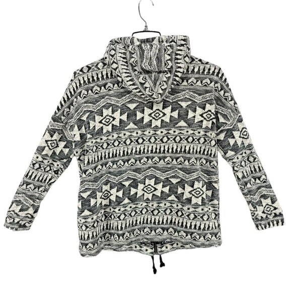 American Eagle Womens Sweater Hoodie Jacket Large Full Zip Aztec Southwestern - Picture 9 of 10